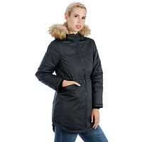 Modern Eternity Sofia Waxed Shell Maternity Parka Coat - Large - Black