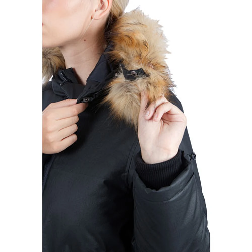 Modern Eternity Sofia Waxed Shell Maternity Parka Coat - Large - Black