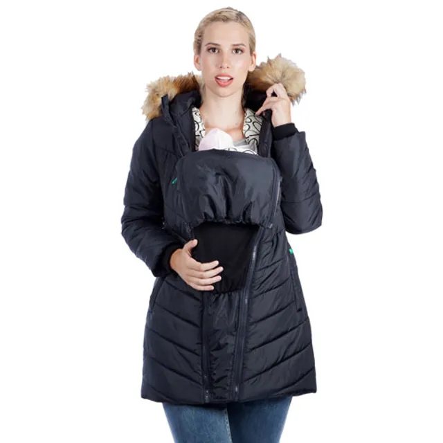 Quilted Coat with Belly Extender - Thyme Maternity