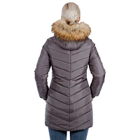 Modern Eternity Lexie Quilted Maternity Puffer Coat - X-Small - Grey