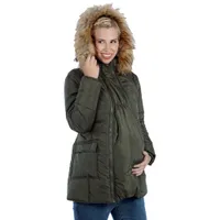 Modern Eternity Rachel 3-in-1 Maternity Puffer Coat - X Small - Khaki Green