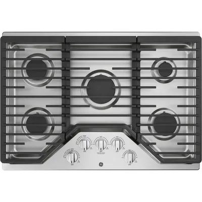 Surface de cuisson au gaz 5 brûleurs de 30 po de GE (JGP5030SLSS) - Acier inoxydable