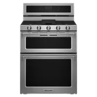 KitchenAid 30" Double Oven 5-Burner Dual Fuel Range - Stainless Steel - Open Box - Scratch & Dent