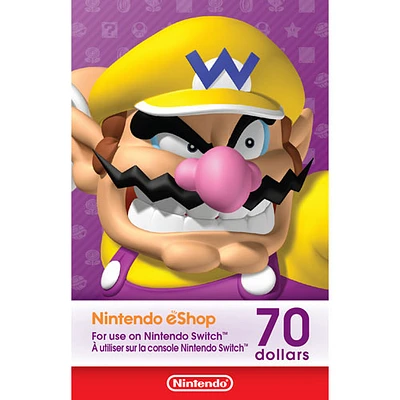 Carte-cadeau de $ pour Nintendo eShop