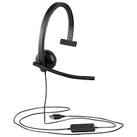 Casque d'écoute monaural à suppression du bruit H570e avec microphone de Logitech - Noir