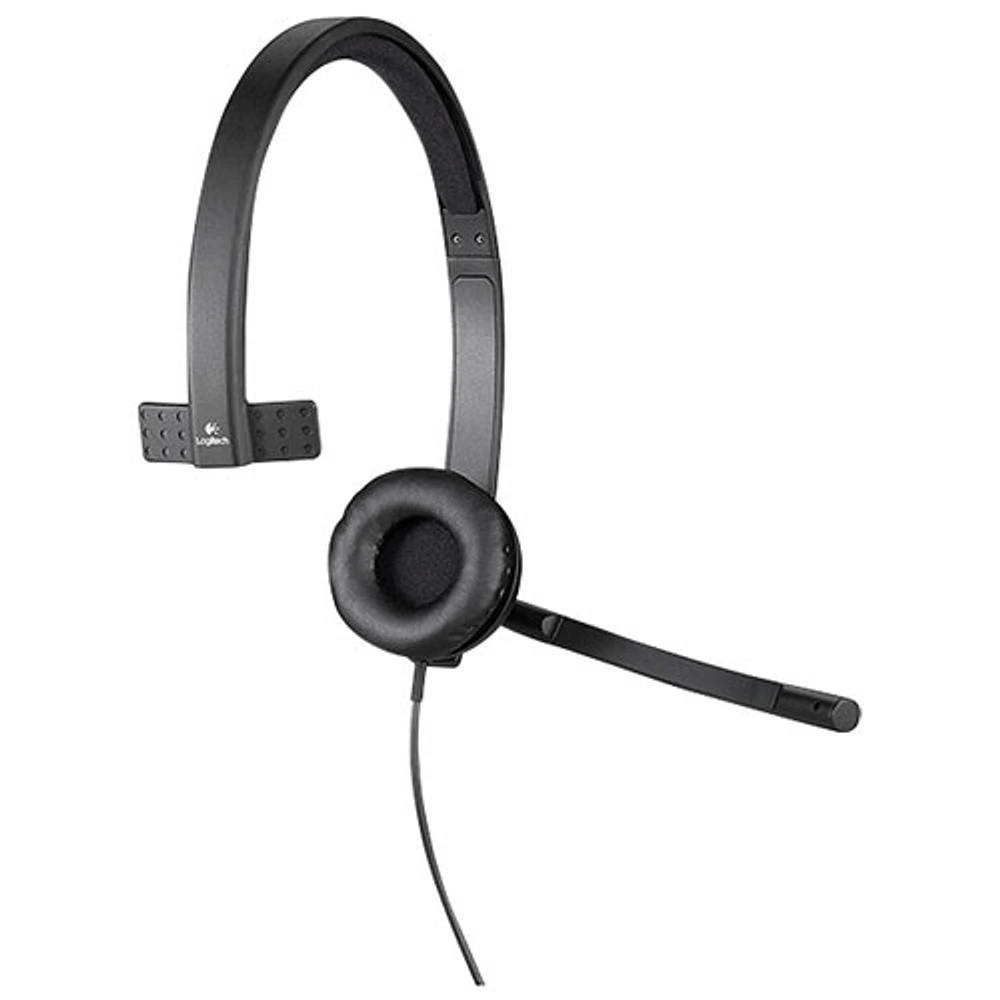 Casque d'écoute monaural à suppression du bruit H570e avec microphone de Logitech - Noir