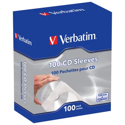 Verbatim 100-Pack CD & DVD Sleeves (49976)