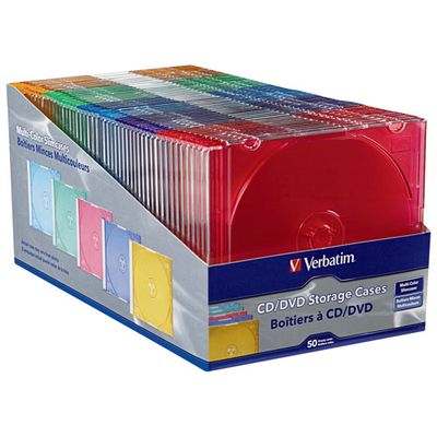 Verbatim 50-Pack CD & DVD Cases (94178)