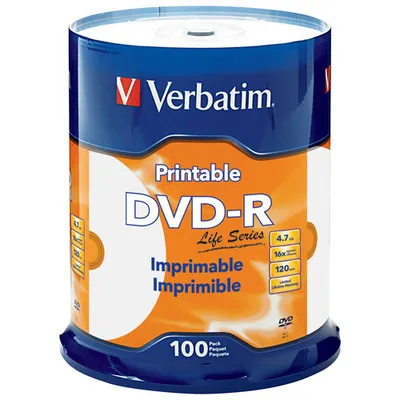 Verbatim 4.7GB 16X DVD-R Spindle (98491) - 100-Pack