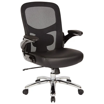 Pro Line II Big and Tall Bonded Ergonomic Mid-Back Leather Executive Chair