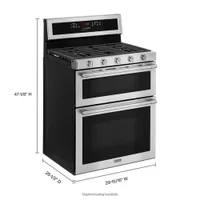 Maytag 30" 6.0 Cu. Ft. Double Oven 5-Burner Freestanding Gas Range (MGT8800FZ) - Stainless Steel