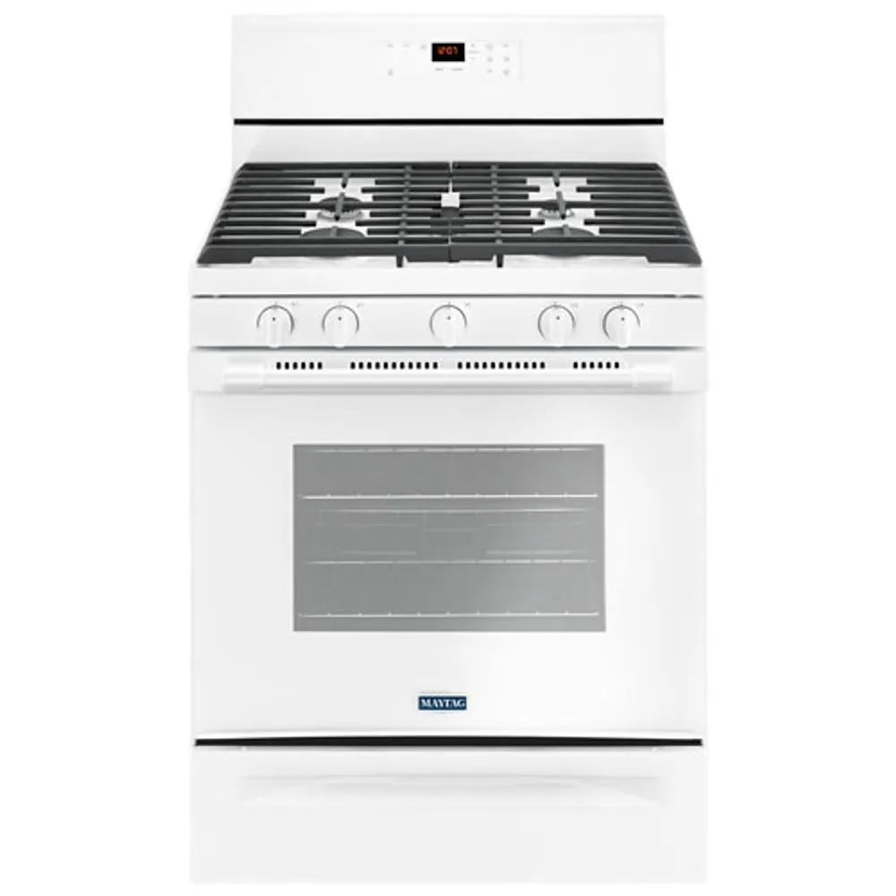 Maytag 30" 5.0 Cu. Ft. Self-Clean 5-Burner Freestanding Gas Range (MGR6600FW) - White