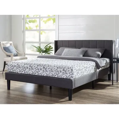 Zinus Contemporary Upholstered Platform Bed - King - Grey