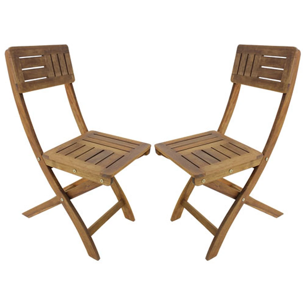 My Home My Living Traditional Acacia Side Chair - Set of 2 - Natural