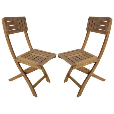 My Home My Living Traditional Acacia Side Chair - Set of 2 - Natural