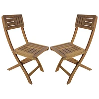 My Home My Living Traditional Acacia Side Chair - Set of 2 - Natural