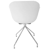 Fauteuil contemporain de salle à dîner de My Home My Living - Ensemble de 2 - Blanc - Chromé