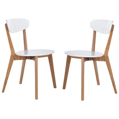 My Home My Living Contemporary Side Chair - Set of 2 - White/Natural