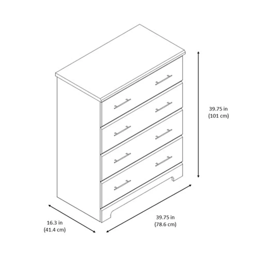 Storkcraft Brookside 4-Drawer Chest-Grey