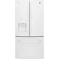 GE Profile 33" 23.8 Cu.Ft. French Door Refrigerator with Water & Ice Dispenser (PFE24HGLKWW) - White