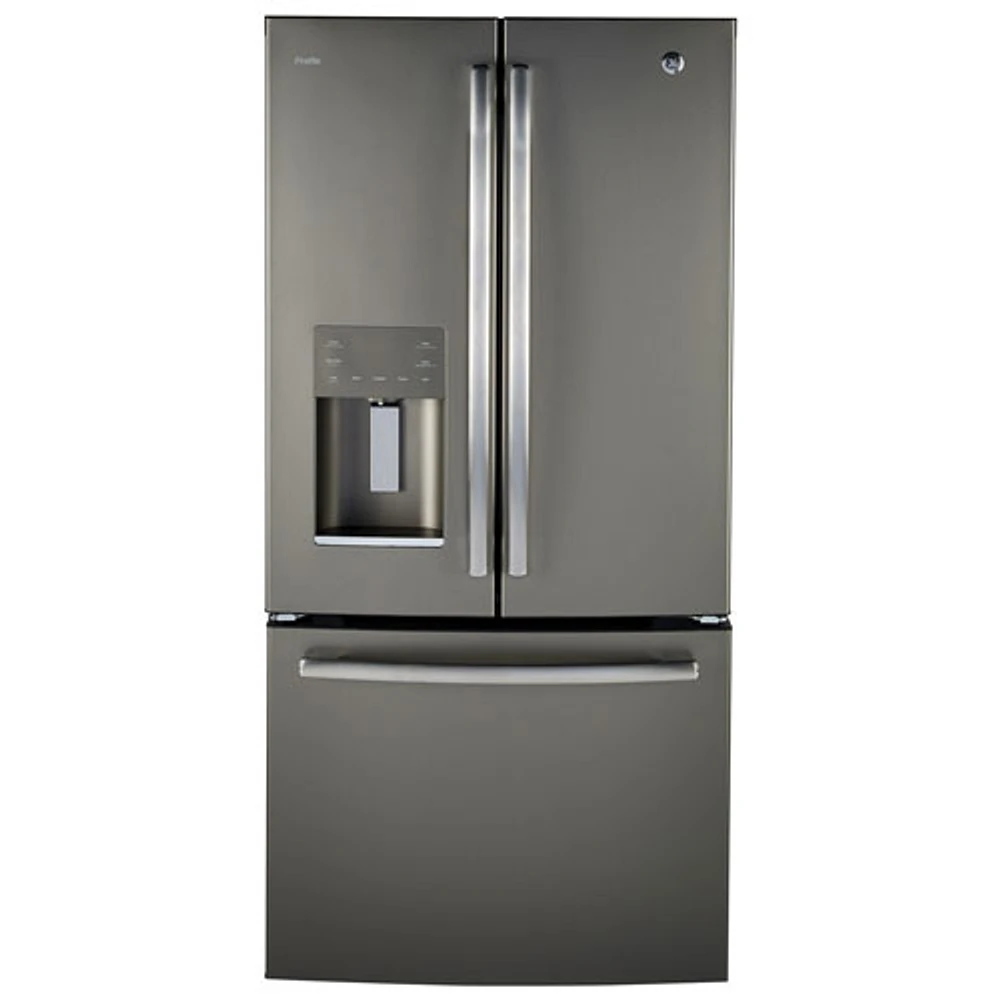 GE Profile 33" 23.8 Cu. Ft. French Door Refrigerator with LED Lighting (PFE24HMLKES) - Slate