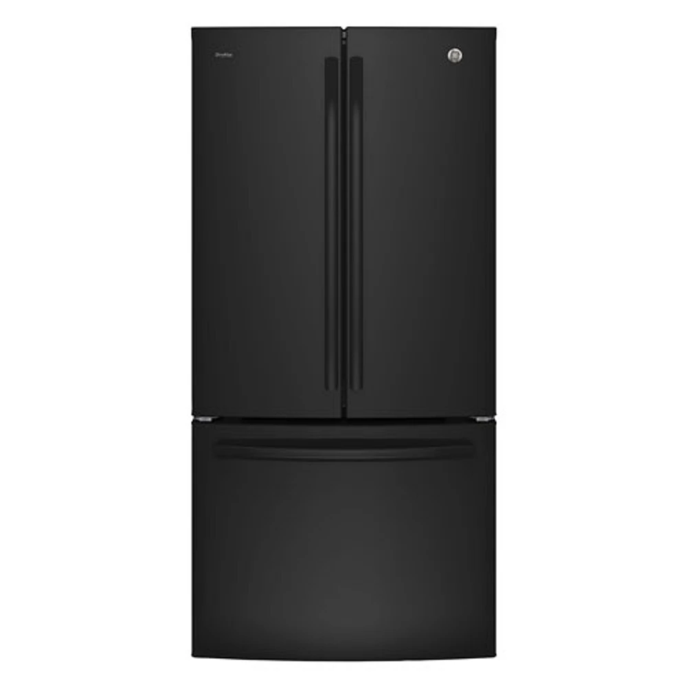 GE Profile 33" 24.8 Cu. Ft. French Door Refrigerator with Water & Ice Dispenser (PNE25NGLKBB)-Black