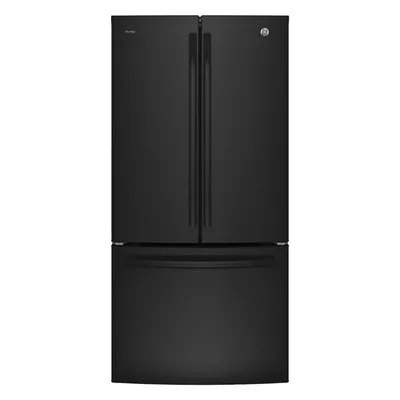 GE Profile 33" 24.8 Cu. Ft. French Door Refrigerator with Water & Ice Dispenser (PNE25NGLKBB)-Black