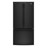 GE Profile 33" 24.8 Cu. Ft. French Door Refrigerator with Water & Ice Dispenser (PNE25NGLKBB)-Black