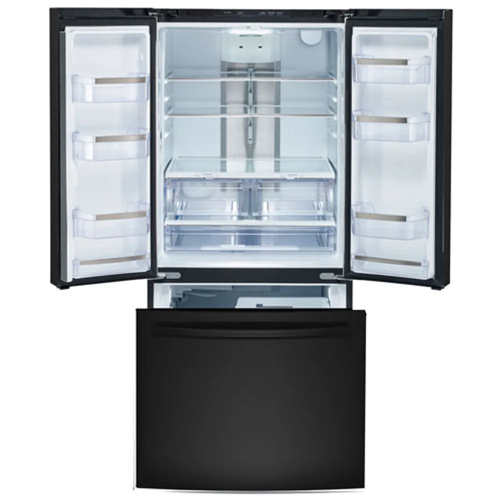 GE Profile 33" 24.8 Cu. Ft. French Door Refrigerator with Water & Ice Dispenser (PNE25NGLKBB)-Black