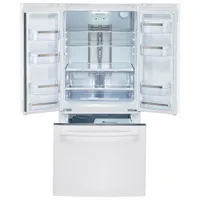 GE Profile 33" 24.8 Cu. Ft. French Door Refrigerator with Water & Ice Dispenser (PNE25NGLKWW)-White