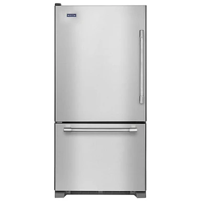 Maytag 30" 19 Cu. Ft. Bottom Freezer Refrigerator with LED Lighting (MBL1957FEZ) - Stainless Steel