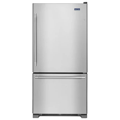 Maytag 33" 22 Cu. Ft. Bottom Freezer Refrigerator with LED Lighting (MBF2258FEZ) - Stainless Steel