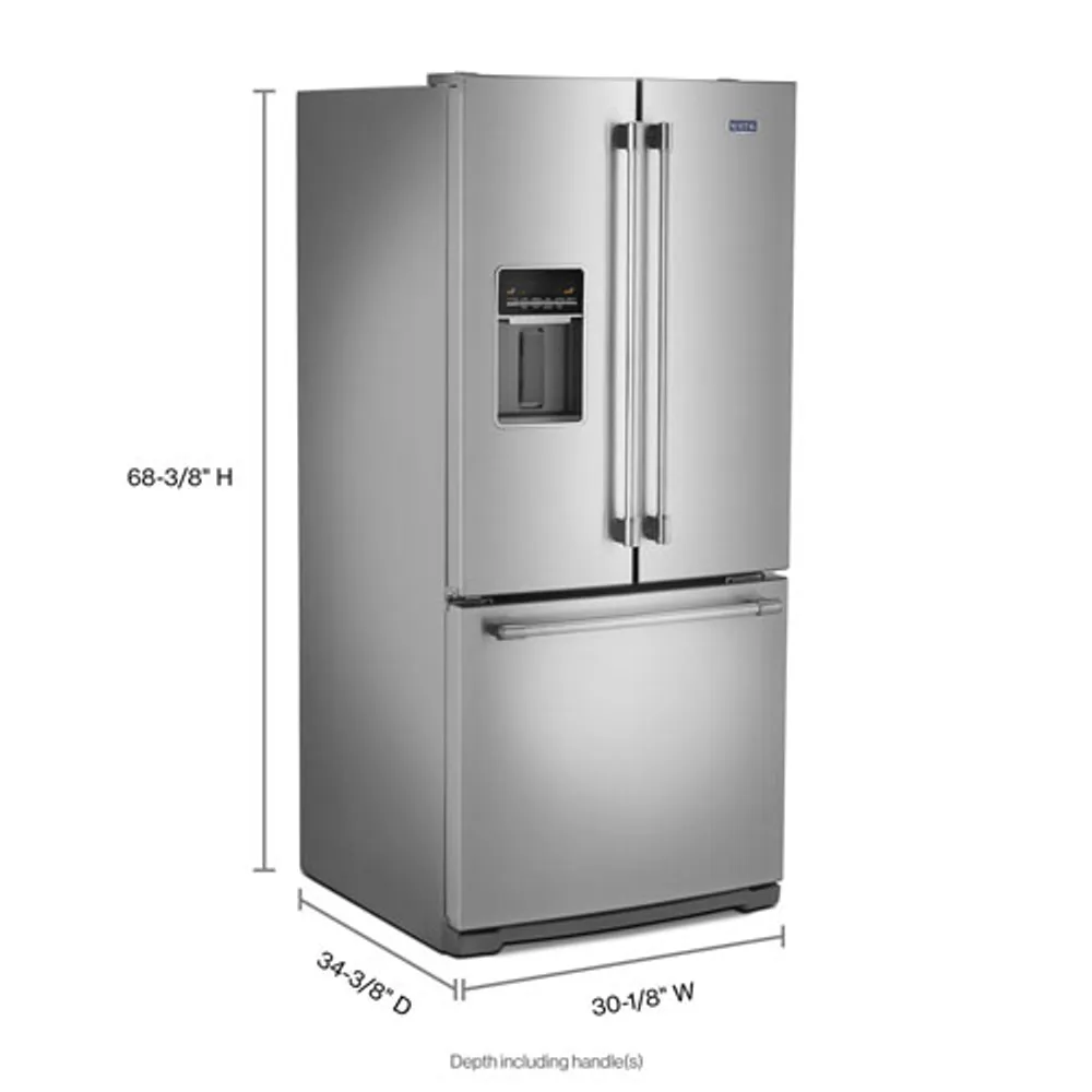 Maytag 30" 19.7 Cu. Ft. French Door Refrigerator with LED Lighting (MFW2055FRZ) - Stainless Steel