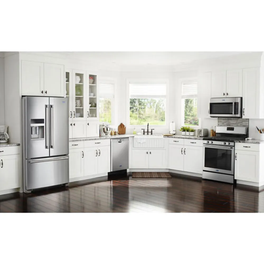 Maytag 36" 25 Cu. Ft. French Door Refrigerator with LED Lighting (MFI2570FEZ) - Stainless Steel