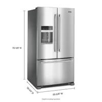 Maytag 36" 25 Cu. Ft. French Door Refrigerator with LED Lighting (MFI2570FEZ) - Stainless Steel
