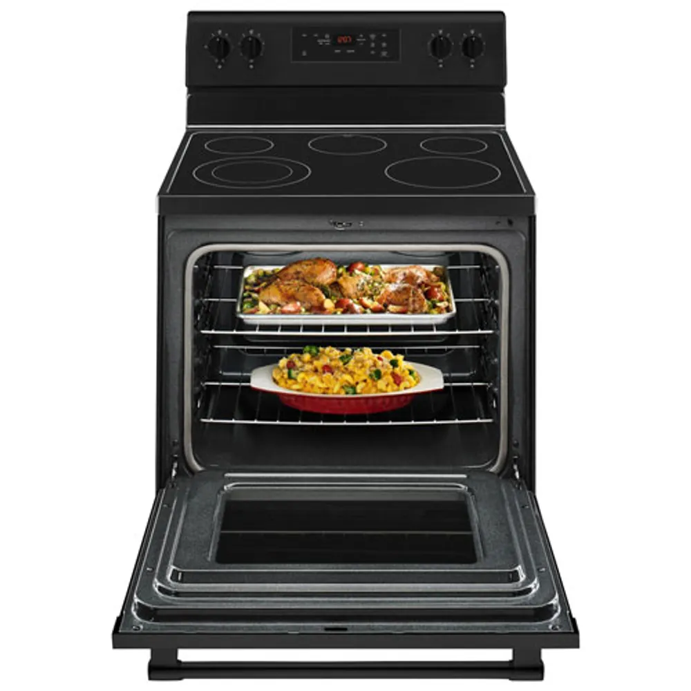 Maytag 30" 5.3 Cu. Ft. Self-Clean 5-Element Freestanding Electric Range (YMER6600FB) - Black