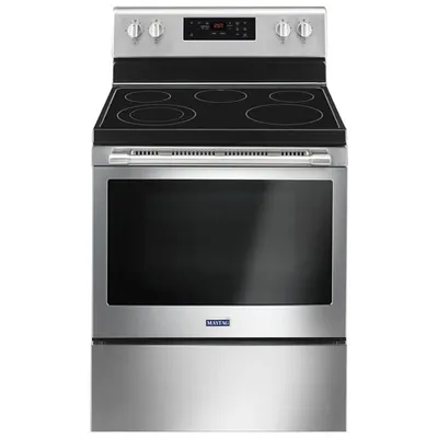 Maytag 30" 5.3 Cu. Ft. Self-Clean 5-Element Freestanding Electric Range (YMER6600FZ) - Stainless Steel