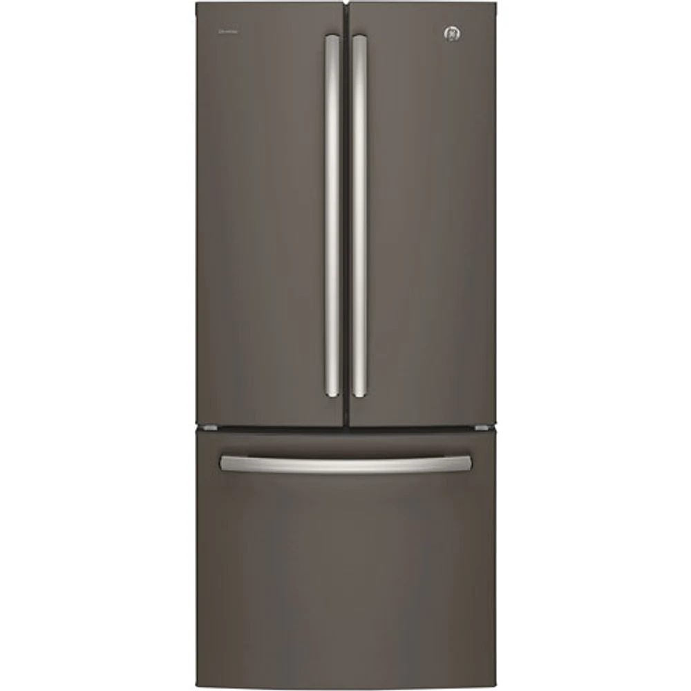 GE Profile 30" 20.8 Cu. Ft. French Door Refrigerator with Water Dispenser (PNE21NMLKES) - Slate