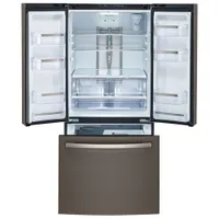 GE Profile 30" 20.8 Cu. Ft. French Door Refrigerator with Water Dispenser (PNE21NMLKES) - Slate