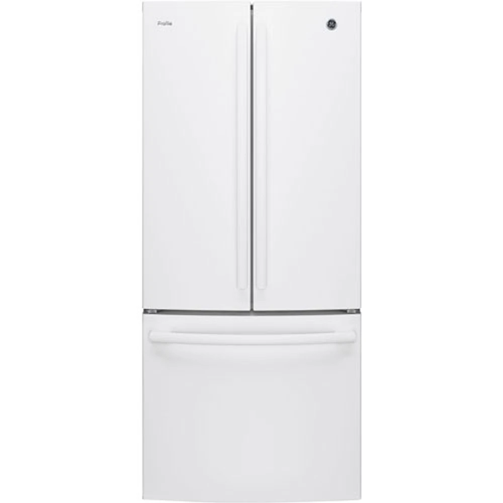 GE Profile 30" 20.8 Cu. Ft. French Door Refrigerator with Water Dispenser (PNE21NGLKWW) - White