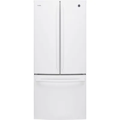 GE Profile 30" 20.8 Cu. Ft. French Door Refrigerator with Water Dispenser (PNE21NGLKWW) - White