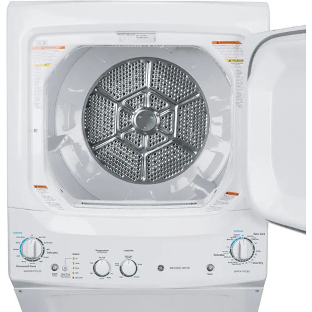 GE 5.9 Cu. Ft. Electric Washer & Dryer Laundry Centre (GUD27ESMMWW) - White