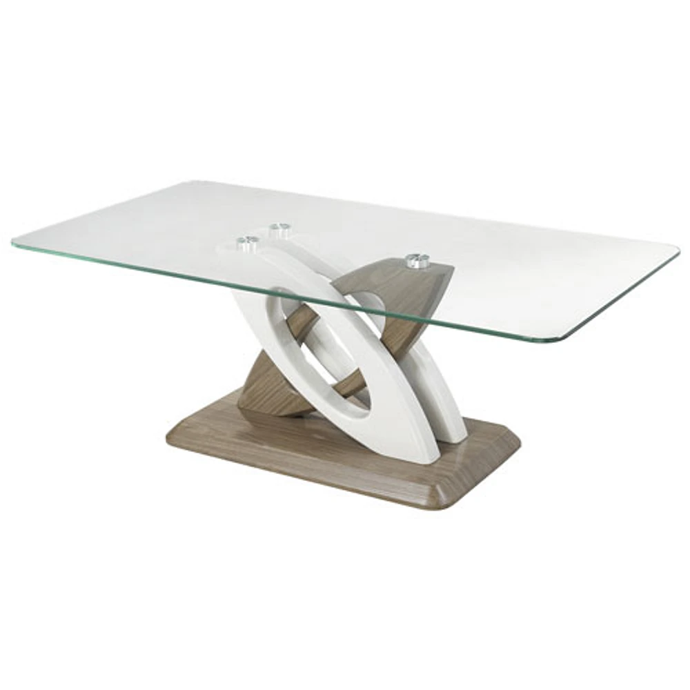 Donatello Contemporary Coffee Table - White/Walnut