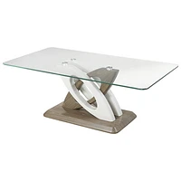 Table basse contemporaine Donatello - Blanc - noyer