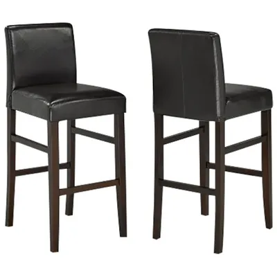 Contemporary Bar Height Barstool - Set of 2 - Espresso