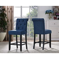 Soho Contemporary Counter Height Barstool - Set of 2 - Blue