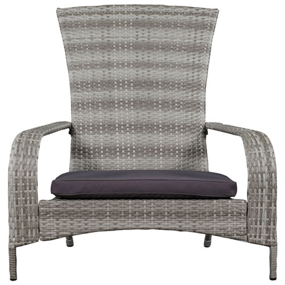 Traditional Resin Wicker Adirondack Chair - Grey