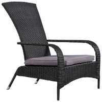 Traditional Resin Wicker Adirondack Chair - Black