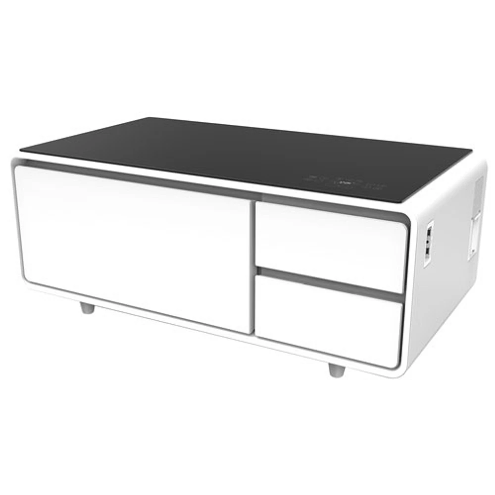 Sobro Smart Coffee Table with Refrigerated Drawer - White