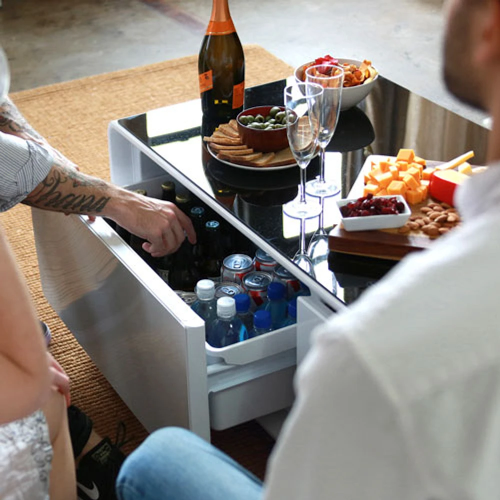 Sobro Smart Coffee Table with Refrigerated Drawer - White